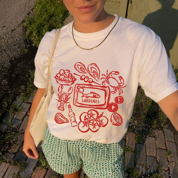 DOPASHIRT La Dolce Vita Graphic Tee, Tomato Girl Summer Tee, Il Mercato Shirt, Travel To Italy Gift, Dinner Collage Tee, Sardines Tee Unisex S-5XL Hot Trending Shirt