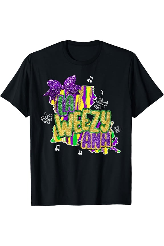 La Weezy Ana Carnival New Orleans Mardi Gras Fleur De Lis T-Shirt