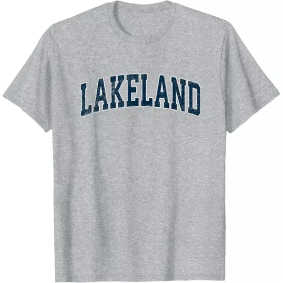 DOPASHIRT Lakeland Florida Fl Vintage Varsity Sports Navy Text T-Shirt Unisex S-5XL Hot Trending Shirt, Vintage Birthday Gift