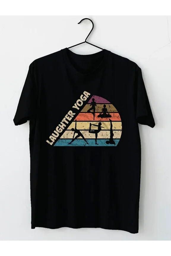 DOPASHIRT Laughter Yoga Laughing Laugther Yoga Silhouettes T-Shirt Unisex S-5XL Hot Trending Shirt, Vintage Birthday Gift