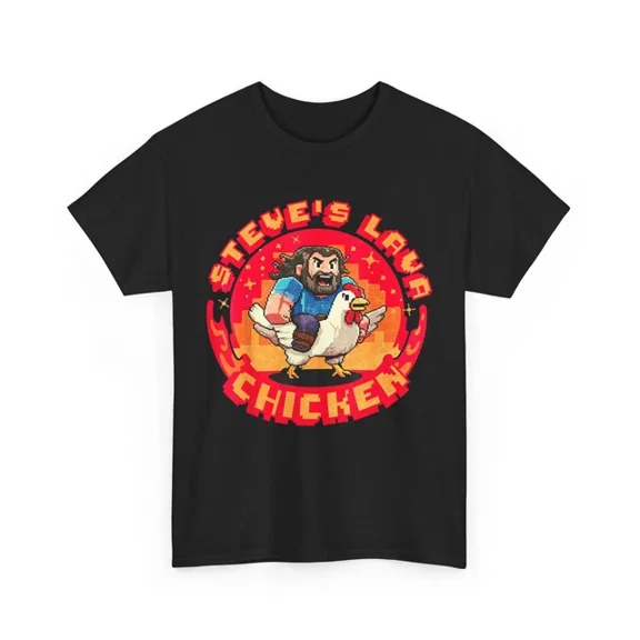 DOPASHIRT Lava Chicken Miners Steve Pixel Gaming Boys Game T-Shirt Unisex S-5XL Hot Trending Shirt, Vintage Birthday Gift
