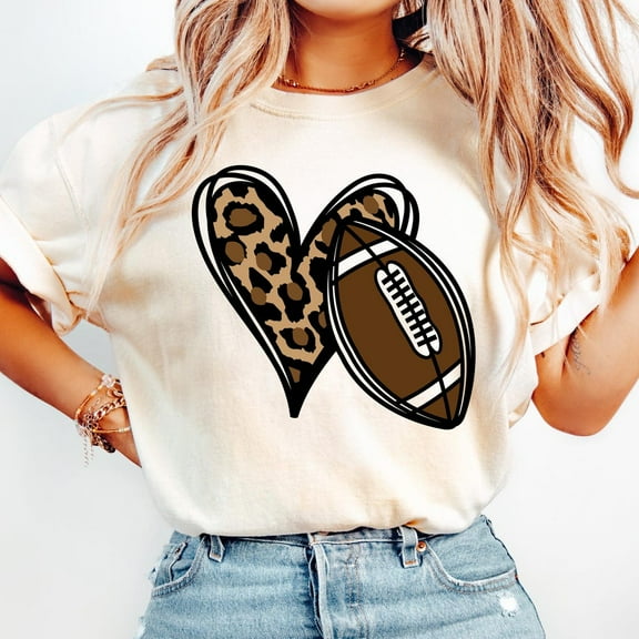 DOPASHIRT Leo.Pard Heart Football Shirt, Team Spirit Shirt, Cute Game Day T-Shirt For Sports Moms, Fall Stadium Style Tee Unisex S-5XL Hot Trending Shirt, Vintage Birthday Gift