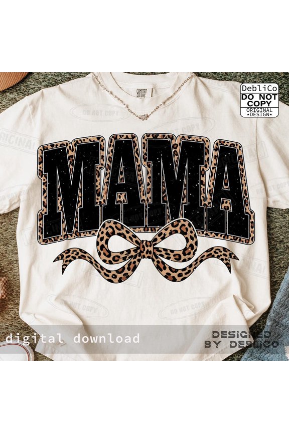 Leo.Pard Mama Coquette Bow Shirt Retro Varsity Design Unisex S-5XL Hot Trending Shirt, Vintage Birthday Gift