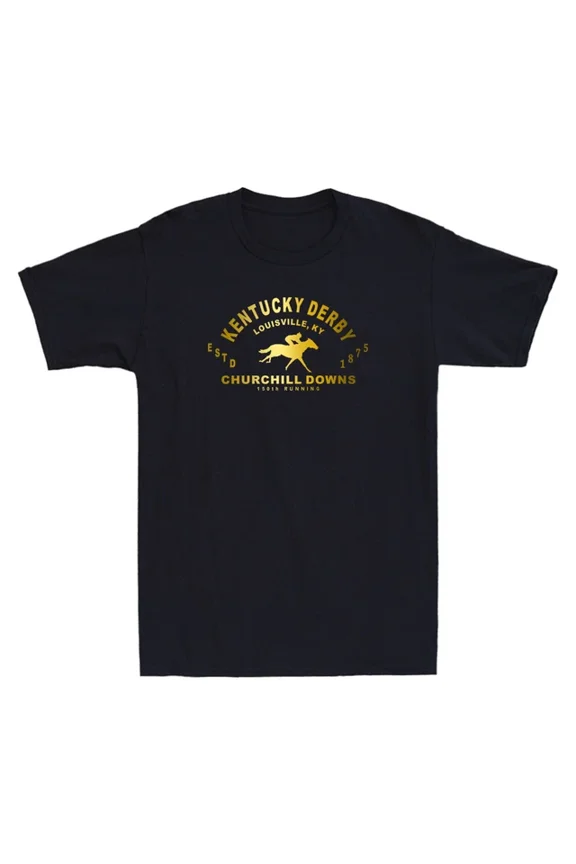 DOPASHIRT Licensed Kentucky Derby 150Th Running Golden Print Men'S Short Sleeve T-Shirt Unisex S-5XL Hot Trending Shirt, Vintage Birthday Gift