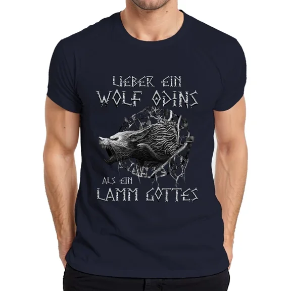 DOPASHIRT Lieber Ein Wolf Odins Als Ein Lamm Gottes Wikinger North Gothic Herren Shirt Unisex S-5XL Hot Trending Shirt, Vintage Birthday Gift