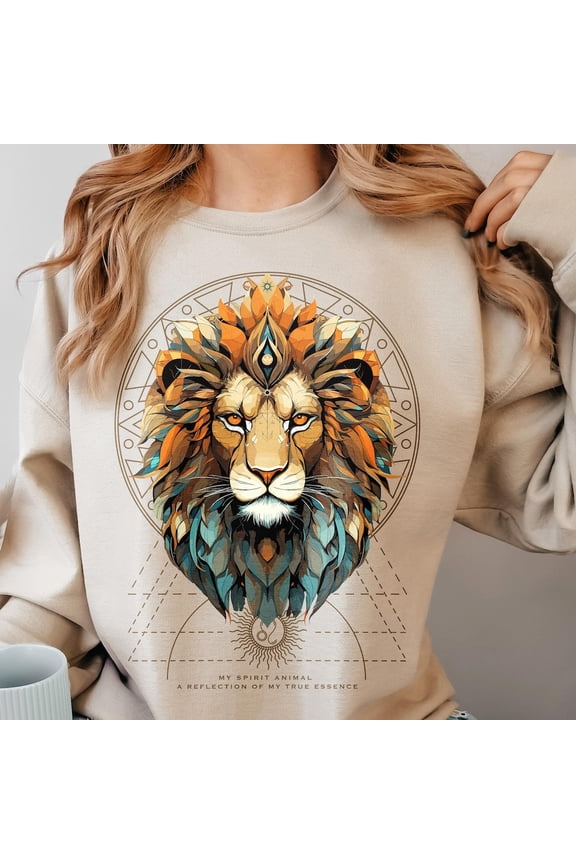 Lion Spirit Animal Sweatshirt, Leo Sign, Lion Sweatshirt, Astrology Gift For Leos, Leo Zodiac Pullover, Birth Sign Sweatshirt, Birthday Sign Gift Trendy Sweatshirt, Birthday Gift