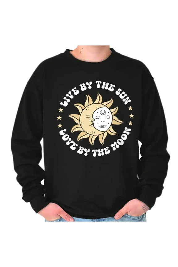 Live By The Sun Love By The Moon Celestial Sweatshirt Trendy Sweatshirt, Birthday Gift
