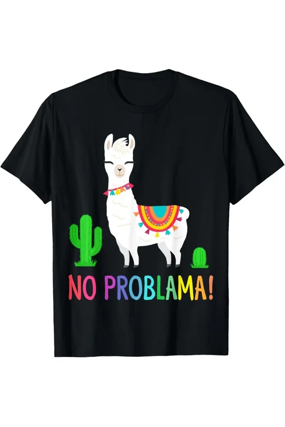 DOPASHIRT Llama No Problama - Funny Blade Gift Cactus Design T-Shirt Unisex S-5XL Hot Trending Shirt, Vintage Birthday Gift