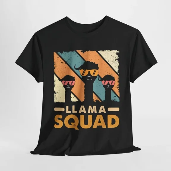 DOPASHIRT Llama Squad T-Shirt, Cute Mom Life Tee, Funny Motherhood Shirt Unisex S-5XL Hot Trending Shirt, Vintage Birthday Gift