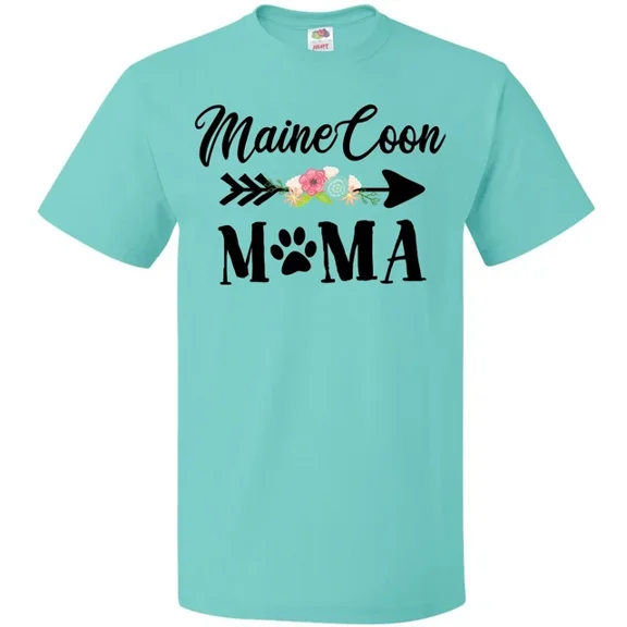 DOPASHIRT Maine Coon Mama With Flowers And Arrow T-Shirt Mothers Moms I Cats Unisex S-5XL Hot Trending Shirt, Vintage Birthday Gift