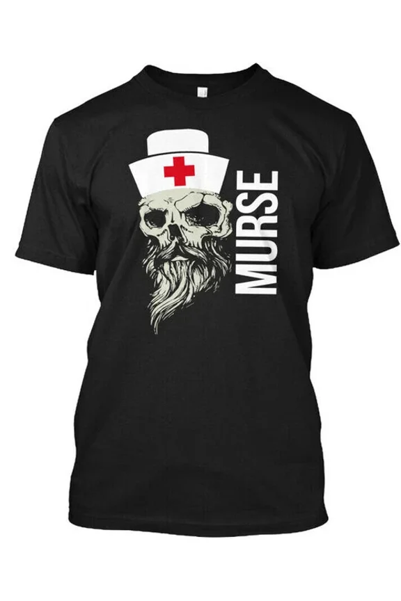 Male Nurse Bearded Man Mustache Skull - T-Shirt Made In The Usa Unisex S-5XL Hot Trending Shirt, Vintage Birthday Gift
