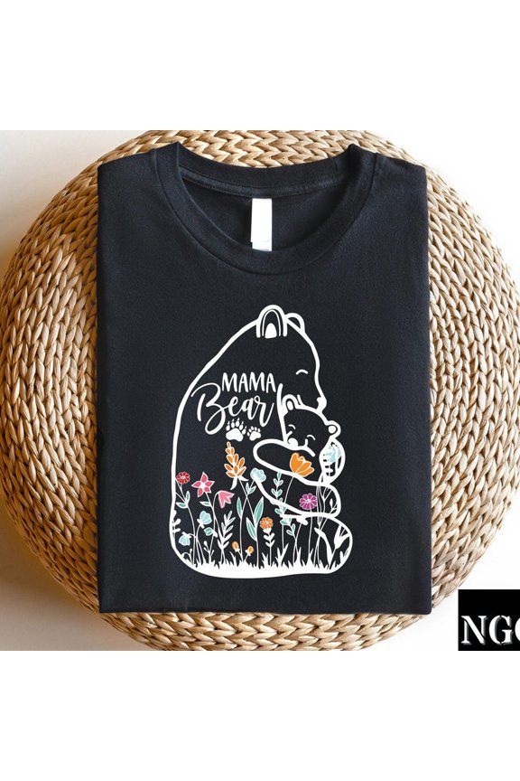 DOPASHIRT Mama Bear Floral Shirt, Cute Mother And Baby Bear Tee, Gift For Mom, Wife Or Grandma, Spring Motherhood Shirt, Mother'S Day T-Shirt With Floral Unisex S-5XL Hot Trending Shirt