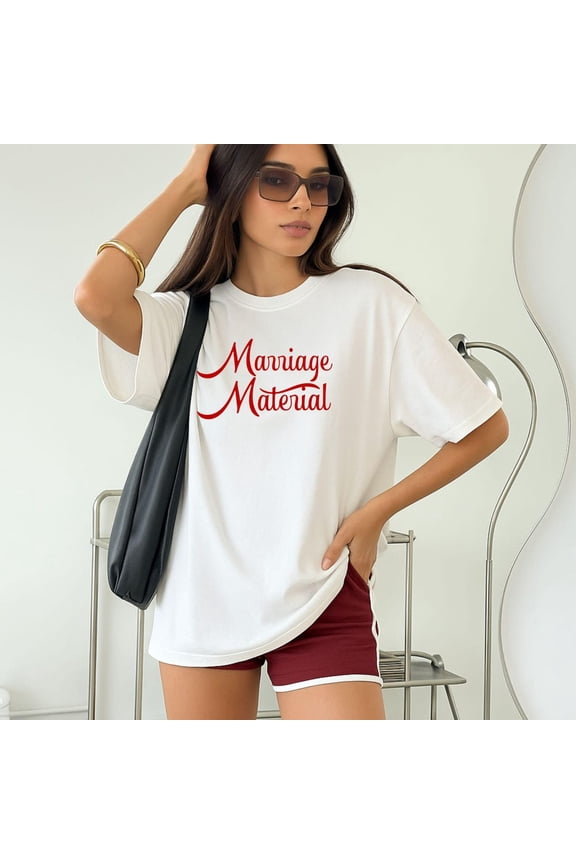 Marriage Material Tee, Bride To Be Apparel, It'S Giving Wife Shirt, Trendy Engagement Gift, Wedding Day Top, Bachelorette Party Unisex S-5XL Hot Trending Shirt, Vintage Birthday Gift