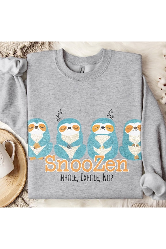 Meditation Sweatshirt, Sloth Sweater, Cute Sleepy Sloths Napping In Zen, Yoga Teachers Pullover, Funny Ritual Sweatshirt Yoga Lovers Gift For Her Trendy Sweatshirt, Birthday Gift