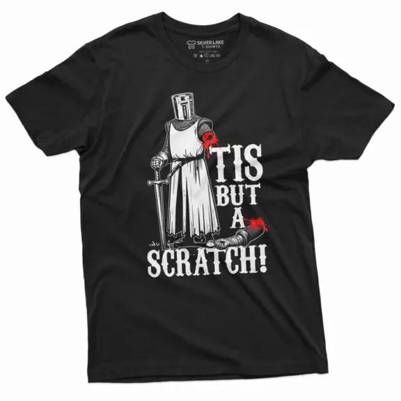 DOPASHIRT Men'S Funny Tis But A Scratch Medieval Warrior Knight T-Shirt Funny Gift Shirt Unisex S-5XL Hot Trending Shirt, Vintage Birthday Gift