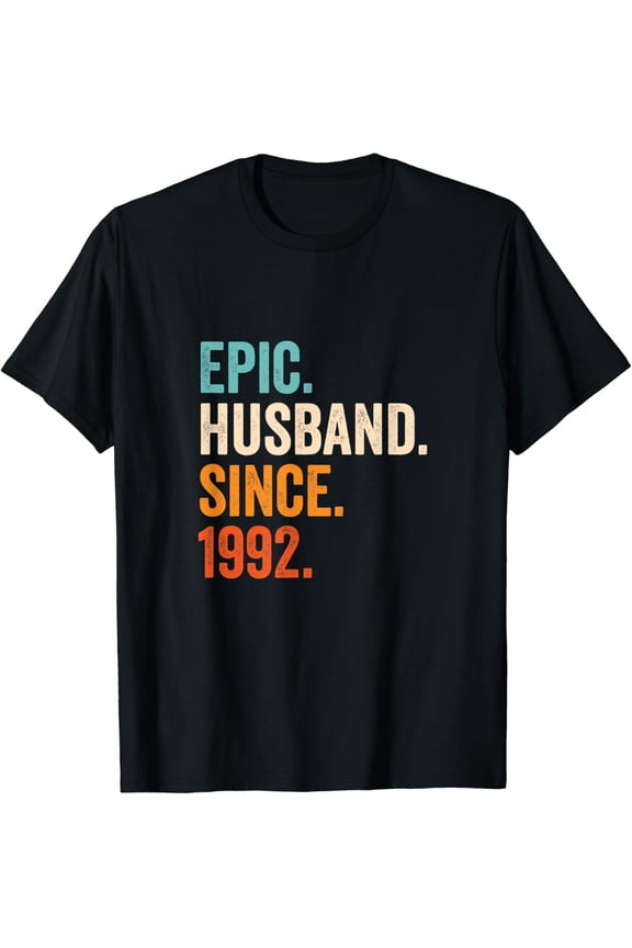 Mens Husband Since 1992, 33Rd Wedding Anniversary 33 Years T-Shirt Unisex S-5XL Hot Trending Shirt, Vintage Birthday Gift