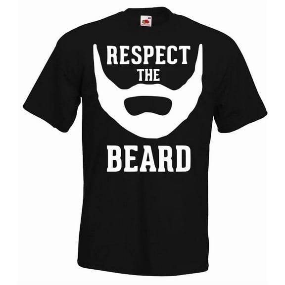 DOPASHIRT Mens T-Shirt Respect The Beard Logo Print Funny Beard Saying Fun Unisex S-5XL Hot Trending Shirt, Vintage Birthday Gift