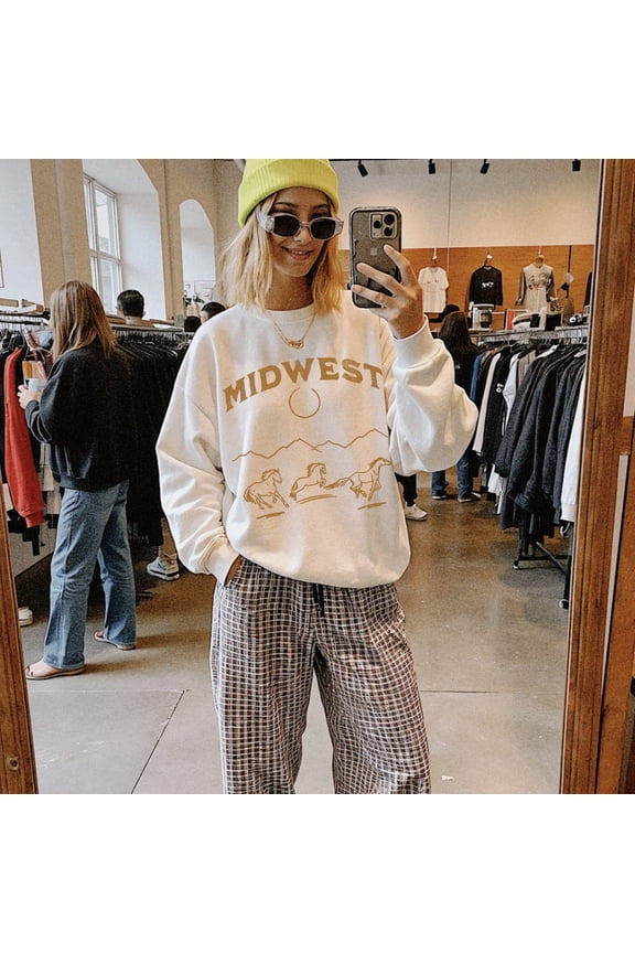 Midwest Shirt, Distressed Cowgirl Clothing, Wild Horses Pullover, Trendy Midwestern Apparel, Wyoming Shirt, Montana Shirt Unisex S-5XL Hot Trending Shirt, Vintage Birthday Gift