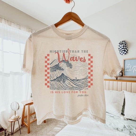 DOPASHIRT Mightier Than The Waves Psalm 93:4 Cropped Tee Christian Boxy Shirt Bible Verse Coastal Shirt For Christian Concert Unisex S-5XL Hot Trending Shirt, Vintage Birthday Gift