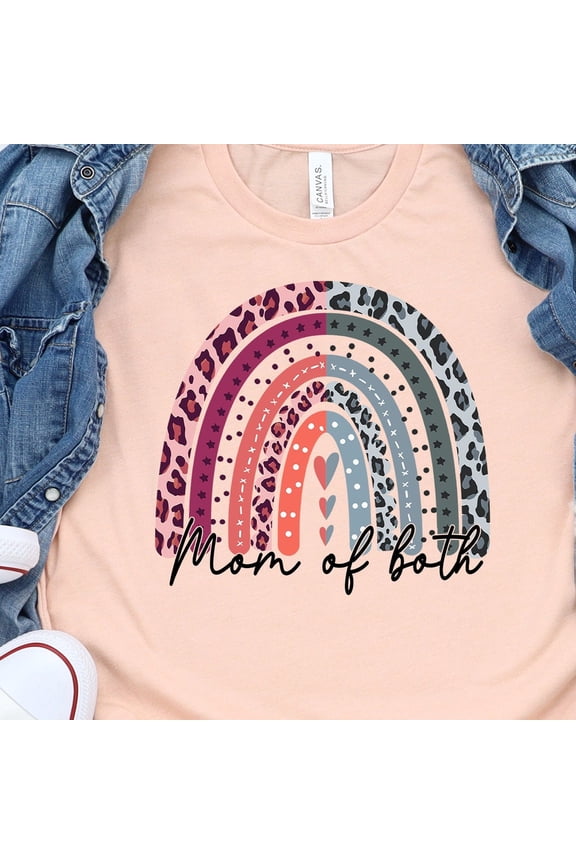 Mom Of Both Rainbow Shirt, Split Rainbow For And Girl, Leo.Pard And Camo Rainbow Mama Of Both Mothers Day Shirt Gift For Mom Of Both Unisex S-5XL Hot Trending Shirt, Vintage Birthday Gift