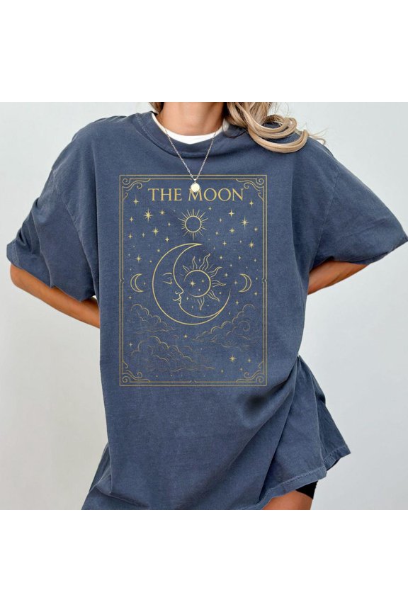 Moon Tarot Shirt Celestial Collage T-Shirt Moon & Stars T Shirt Mystical Boho Astrology Lovers Tee Esoteric Lunar Outfit Unisex S-5XL Hot Trending Shirt, Vintage Birthday Gift