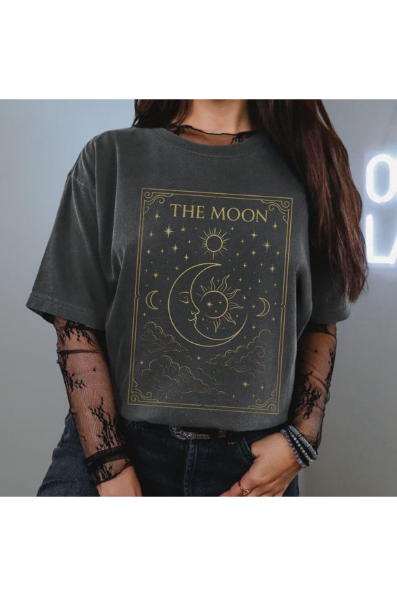 Moon Tarot Shirt Celestial Collage T-Shirt Moon & Stars T Shirt Mystical Boho Astrology Lovers Tee Esoteric Lunar Outfit Unisex S-5XL Hot Trending Shirt, Vintage Birthday Gift