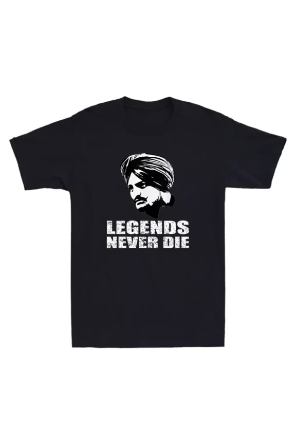 DOPASHIRT Moosewala Rapper Legends Never Die Vintage Men'S Short Sleeve T-Shirt Black Tee Unisex S-5XL Hot Trending Shirt, Vintage Birthday Gift