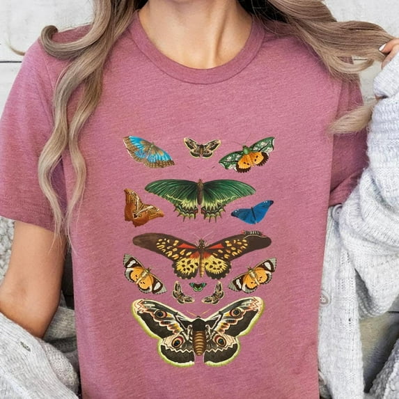 DOPASHIRT Moth Shirt Cottagecore Shirt Bug Shirt Tshirt Insect Shirt Moth Tees Cottage Core Shirt Goblincore Clothing Dark Academia Shirt Unisex S-5XL Hot Trending Shirt, Vintage Birthday Gift