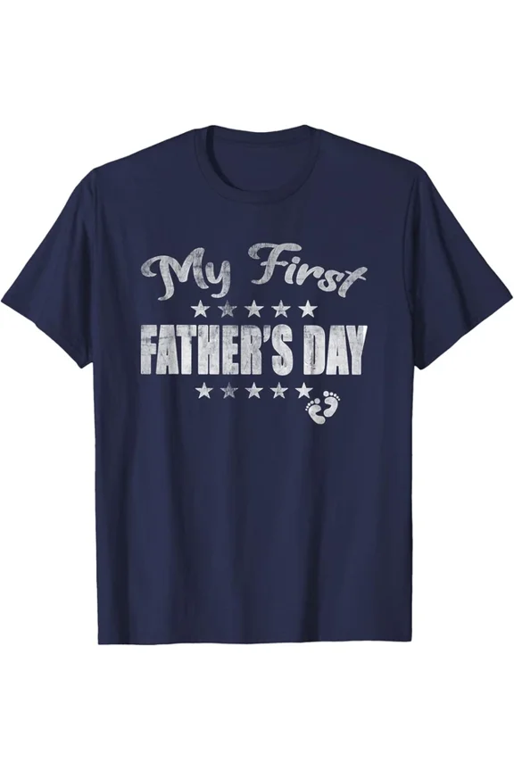 DOPASHIRT My First Father'S Day New Baby Pregnancy Announcement Dad T-Shirt Unisex S-5XL Hot Trending Shirt, Vintage Birthday Gift