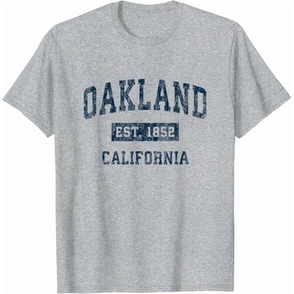 DOPASHIRT Oakland California Ca Vintage Sports Design Navy Print T-Shirt Unisex S-5XL Hot Trending Shirt, Vintage Birthday Gift