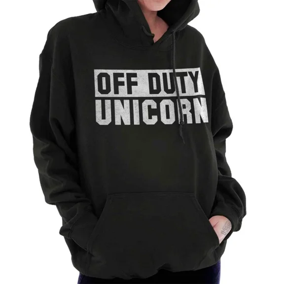 DOPASHIRT Off Duty Unicorn Funny Magical Cute Believe Hoodie Outdoor Hoodie, Trendy Hoodie, Birthday Gift