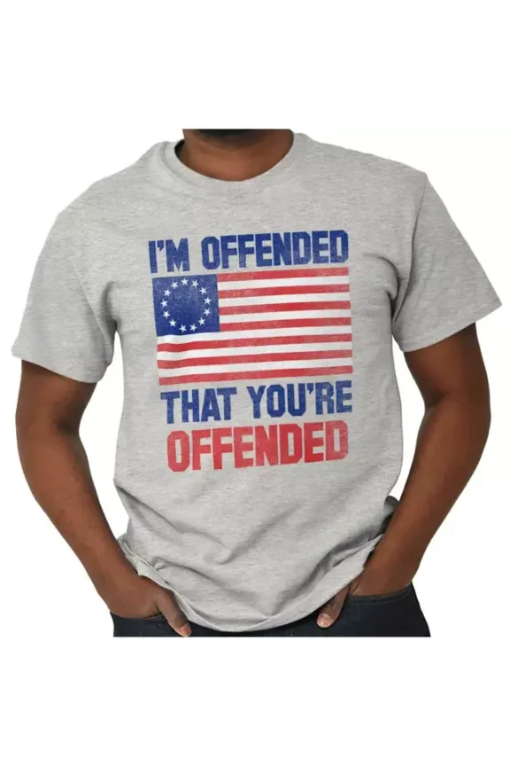 Offended Youre Offended Betsy Ross Usa Flag Womens Or Mens Crewneck T Shirt Unisex S-5XL Hot Trending Shirt, Vintage Birthday Gift
