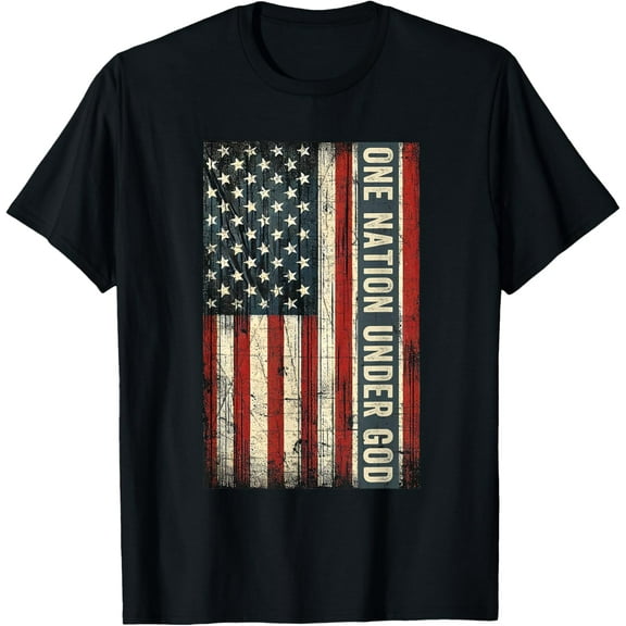 DOPASHIRT One Nation Under God 4Th Of July American Flag Christian T-Shirt Unisex S-5XL Hot Trending Shirt, Vintage Birthday Gift