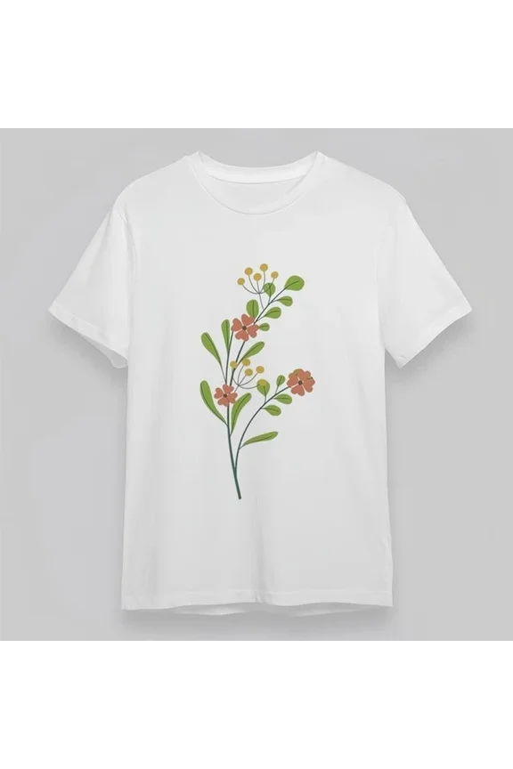 Orange Floral Graphic Tee Usa Unisex S-5XL Hot Trending Shirt, Vintage Birthday Gift