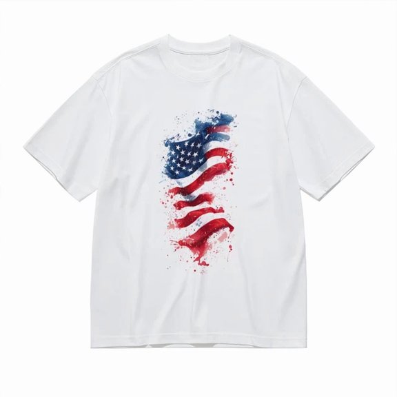 DOPASHIRT Oversize American Flag Art Cotton Tee Unisex S-5XL Hot Trending Shirt, Vintage Birthday Gift
