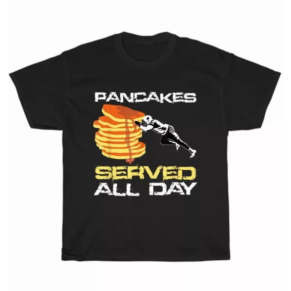DOPASHIRT Pancakes Served All Day Lineman Football Pancake Maker Baker T-Shirt Unisex S-5XL Hot Trending Shirt, Vintage Birthday Gift