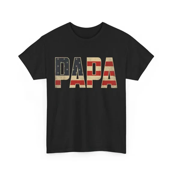 DOPASHIRT Papa Bold Patriotic American Flag Father'S Day Papa T-Shirt Unisex S-5XL Hot Trending Shirt, Vintage Birthday Gift