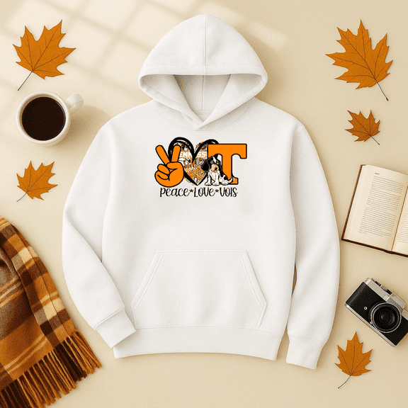 DOPASHIRT Peace Love Vols Hoodie Tennessee State Flag Tn Hoodie Outdoor Hoodie, Trendy Hoodie, Birthday Gift