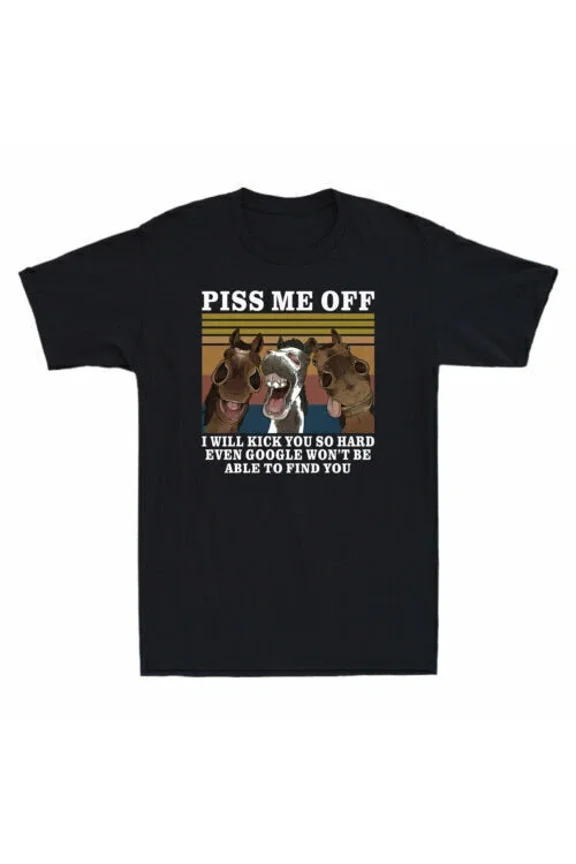 DOPASHIRT Piss Me Off I Will Slap You So Hard Funny Donkeys Graphic Vintage Men's T-Shirt Unisex S-5XL Hot Trending Shirt, Vintage Birthday Gift