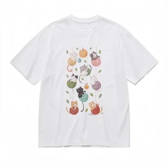 DOPASHIRT Playful Multi Cat On Rainbow Thread Cotton Tee Unisex S-5XL Hot Trending Shirt, Vintage Birthday Gift
