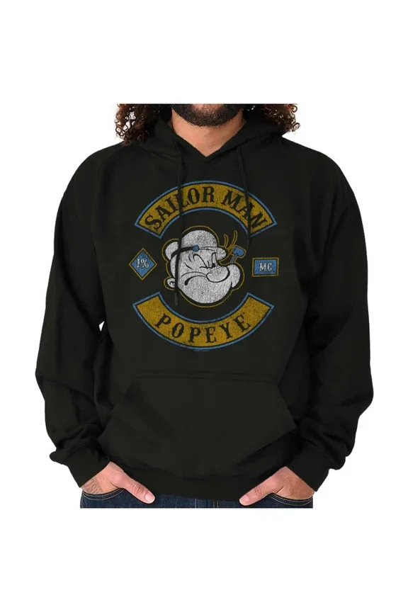 Popeye Sailor Man Vintage Nautical Cartoon Hoodie Outdoor Hoodie, Trendy Hoodie, Birthday Gift