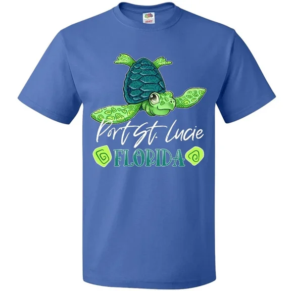 DOPASHIRT Port St. Lucie, Florida Happy Sea Turtle T-Shirt Summer Swirls Cute Unisex S-5XL Hot Trending Shirt, Vintage Birthday Gift