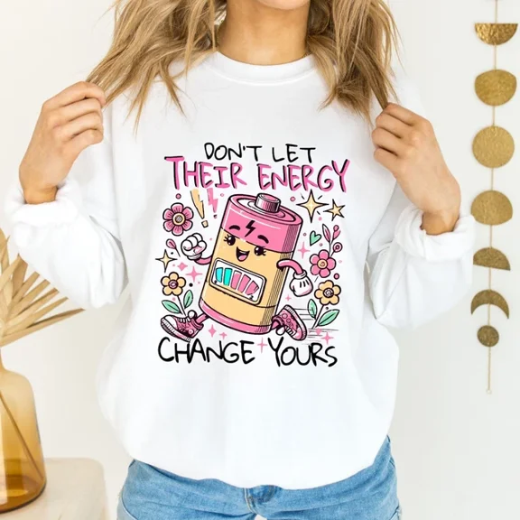 DOPASHIRT Positive Vibes Sweatshirt, Sweatshirt, Gift For Her, Good Energy Trendy Sweatshirt, Birthday Gift