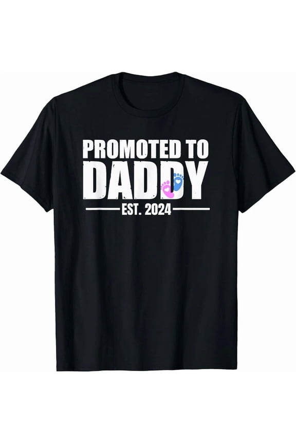 Promoted To Daddy Est 2024 New Dad Father Fraternal Twins T-Shirt Unisex S-5XL Hot Trending Shirt, Vintage Birthday Gift