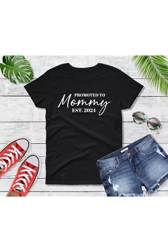 Promoted To Mommy T-Shirt Unisex S-5XL Hot Trending Shirt, Vintage Birthday Gift