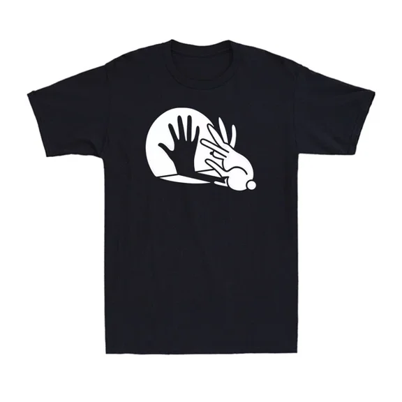 DOPASHIRT Rabbit Hand Shadow Funny Silhouette Vintage Men'S Cotton T-Shirt Unisex S-5XL Hot Trending Shirt, Vintage Birthday Gift