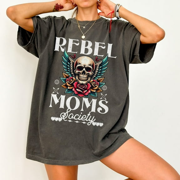 DOPASHIRT Rebel Mom Society Graphic Tee, Vintage Wash Damn Good Mother T Shirt, Distressed Easy Tiger Tee, Grunge Tee, Trending Momma Gift Unisex S-5XL Hot Trending Shirt, Vintage Birthday Gift