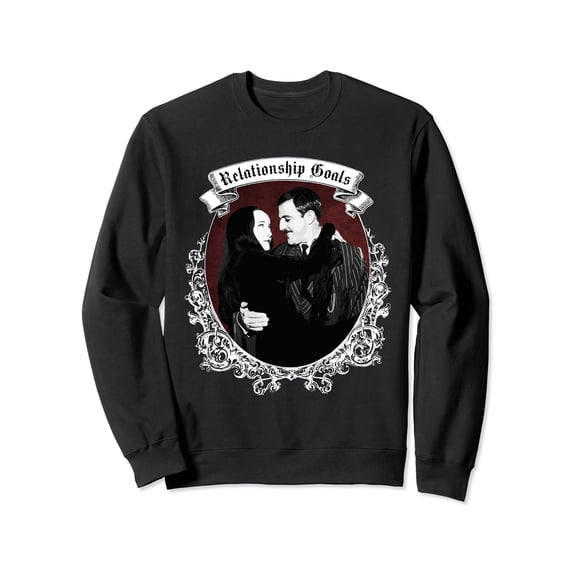 DOPASHIRT Relationship Goals Gomez & Morticia Goth Hal.Low.Een Sweatshirt Trendy Sweatshirt, Birthday Gift