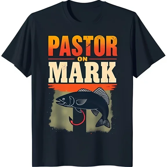 DOPASHIRT Retro 'Pastor On Mark' Graphic T-Shirt Blue Design Unisex S-5XL Hot Trending Shirt, Vintage Birthday Gift