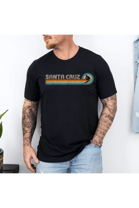 Retro San.Ta Cruz California Surfing Tee San.Ta Cruz T-Shirt Unisex S-5XL Hot Trending Shirt, Vintage Birthday Gift